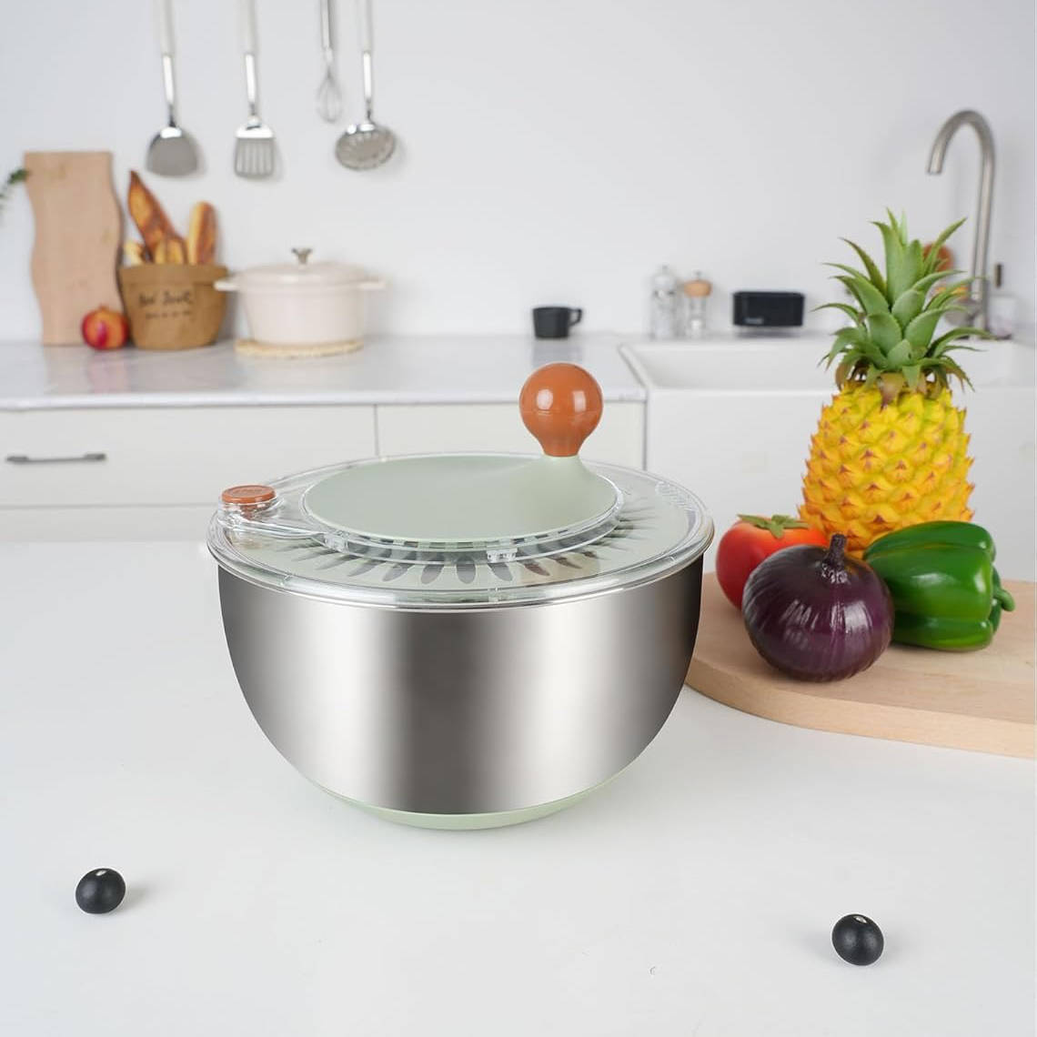 Premium Stainless Steel Greens Dryer with Easy Drain Spout