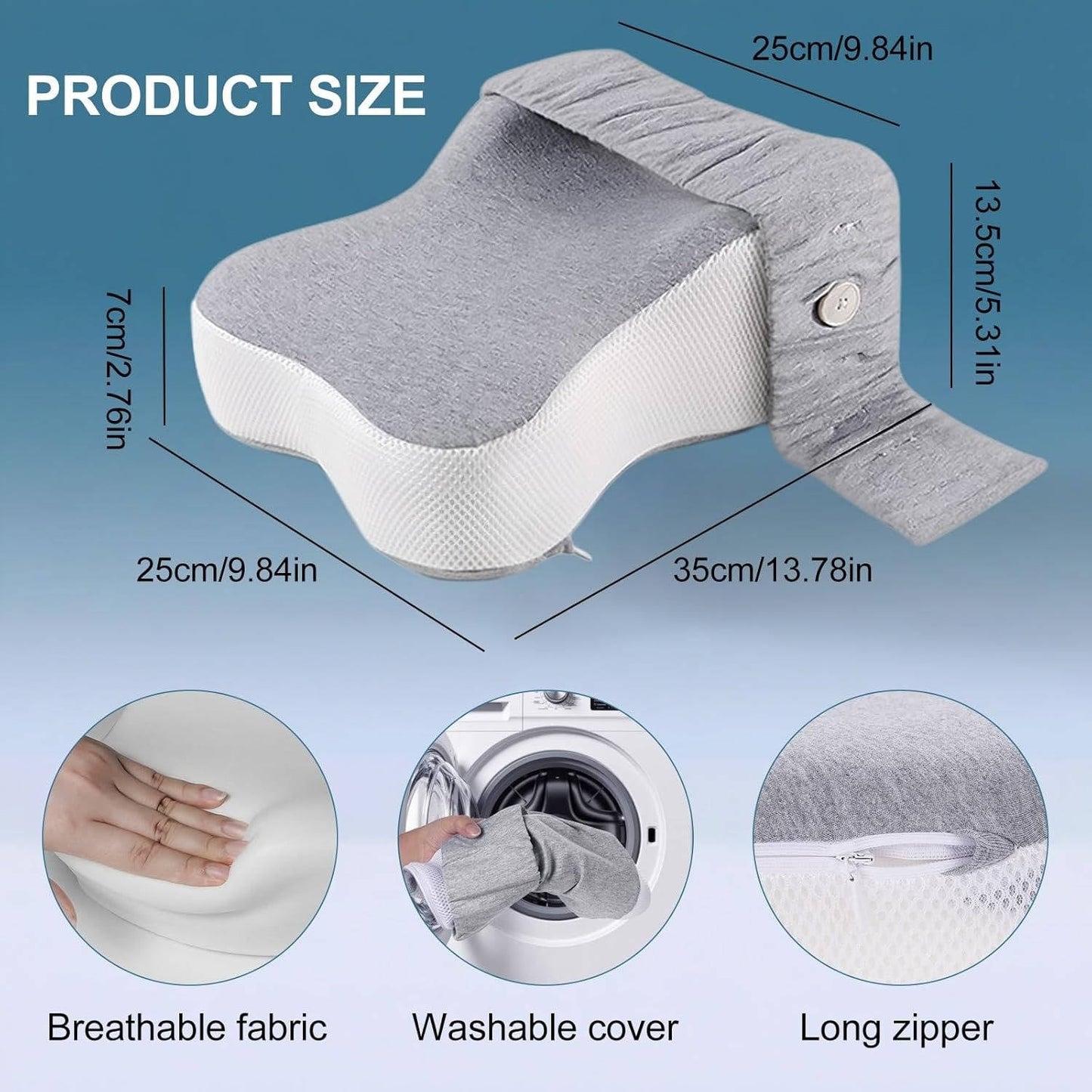 Ergonomic Leg Support Pillow with Customizable Comfort Strap