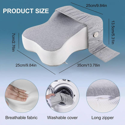 Ergonomic Leg Support Pillow with Customizable Comfort Strap