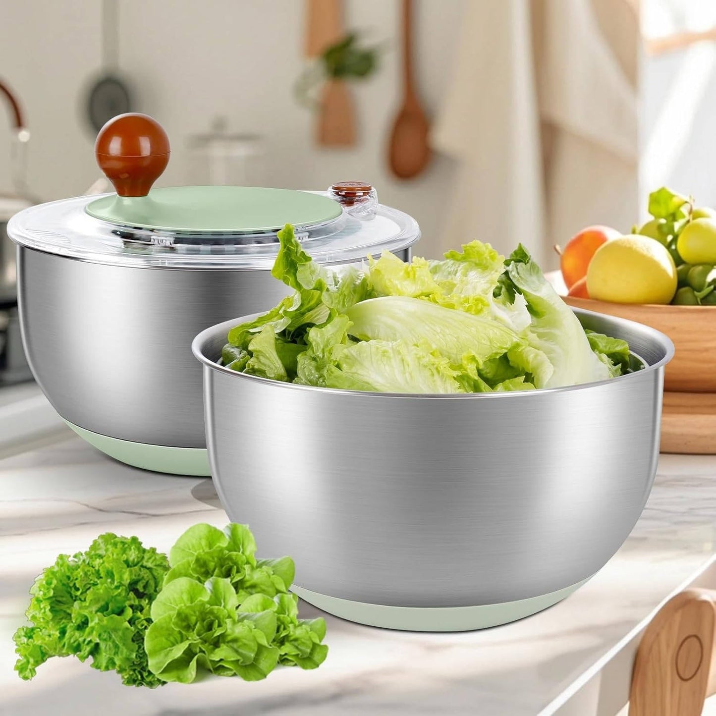Premium Stainless Steel Greens Dryer with Easy Drain Spout
