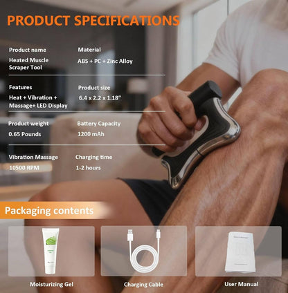 Rechargeable Muscle Relief Tool with Heat and Vibration