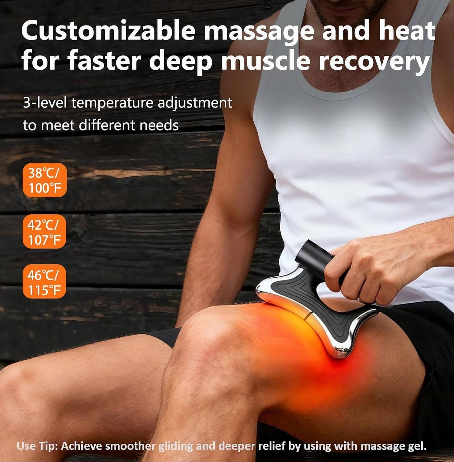 Rechargeable Muscle Relief Tool with Heat and Vibration