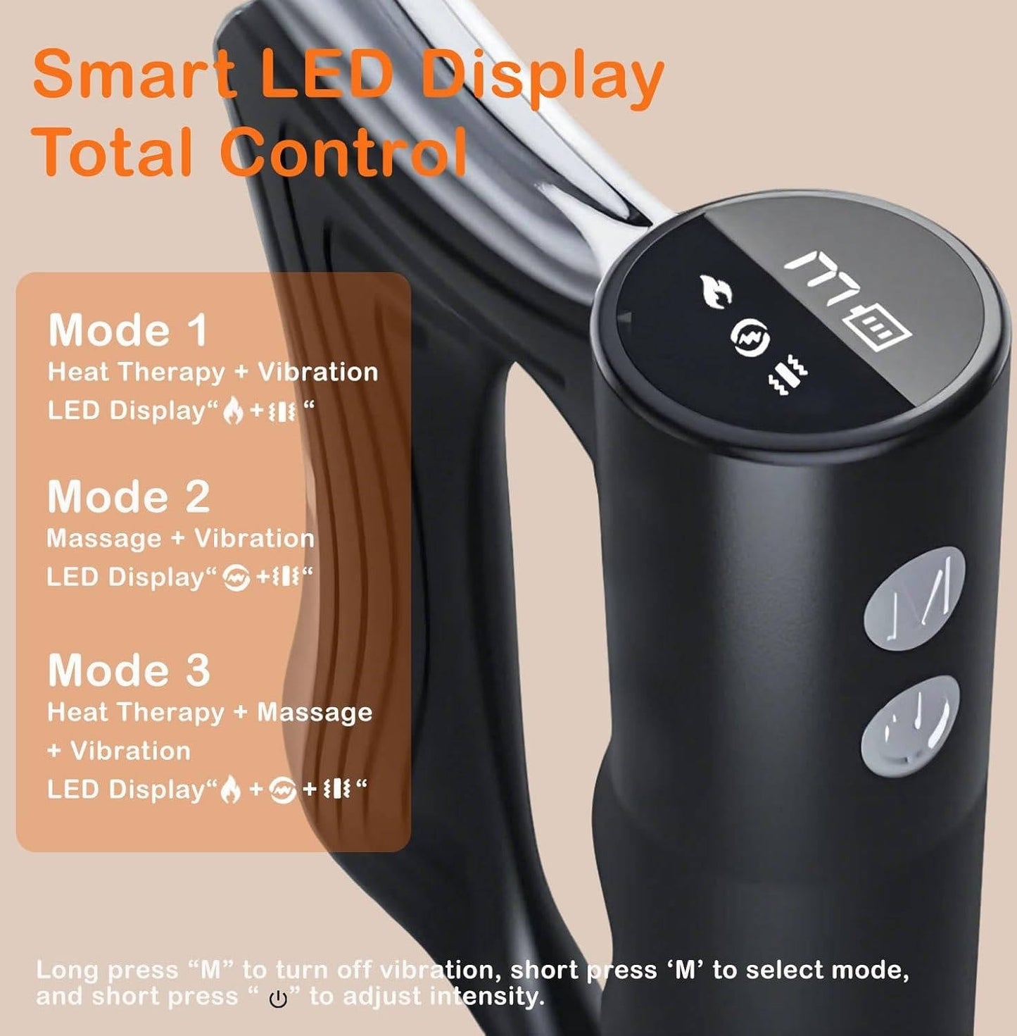 Rechargeable Muscle Relief Tool with Heat and Vibration