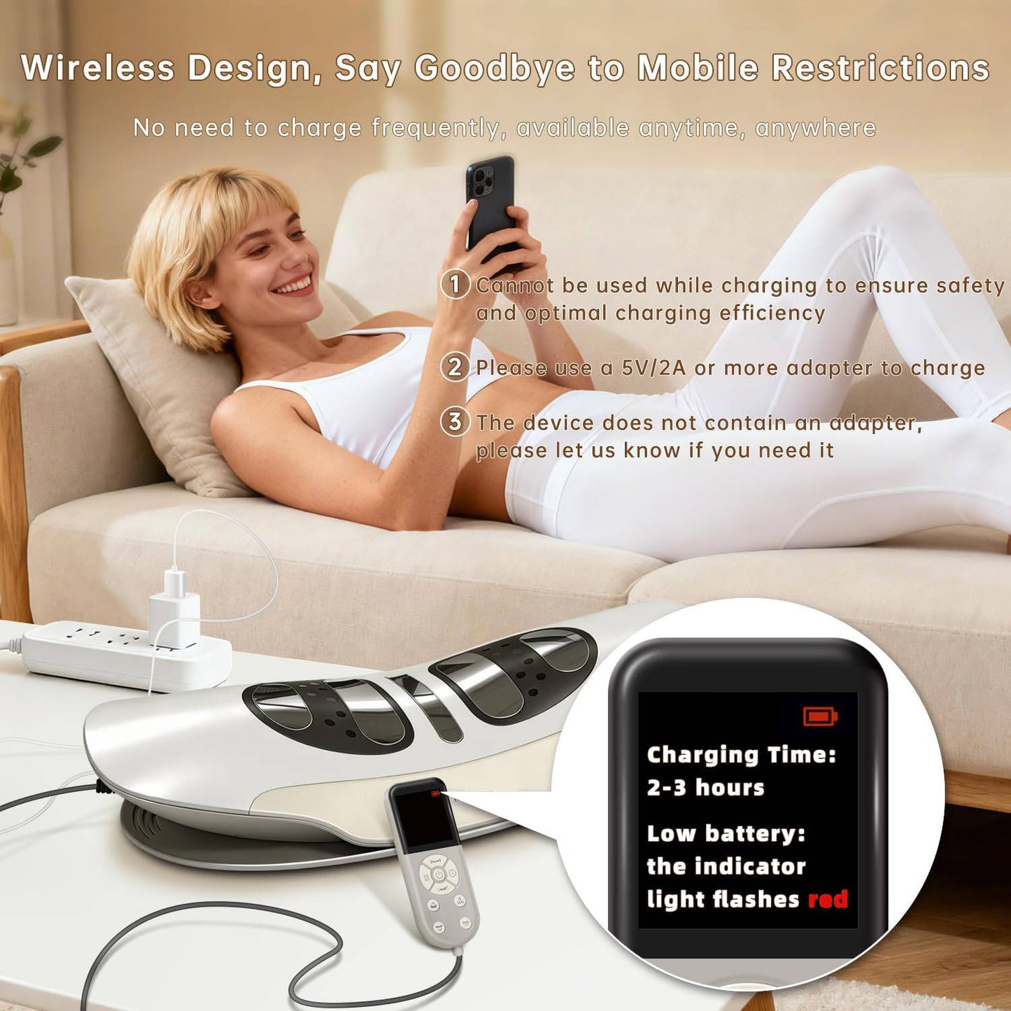 Ergonomic Lumbar Support Massager with Heat and Vibration