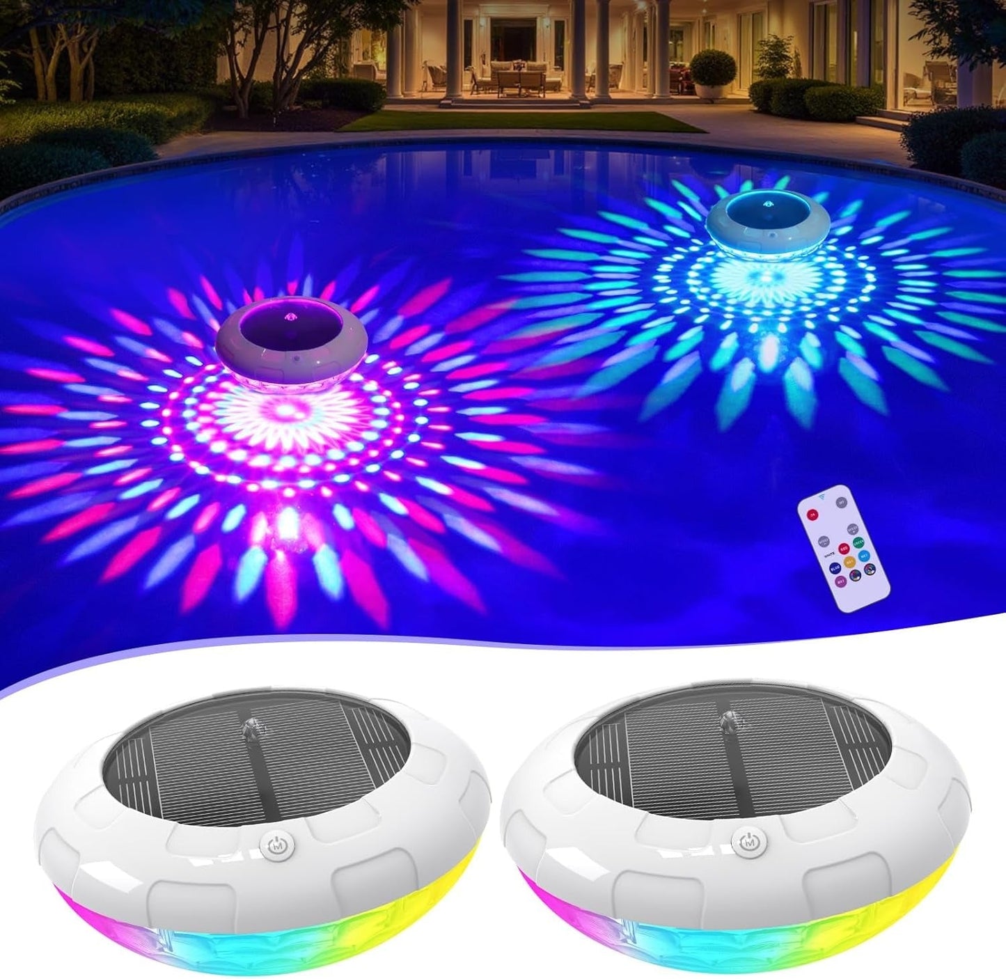 Color-Changing Solar Pool Lights with Remote Control