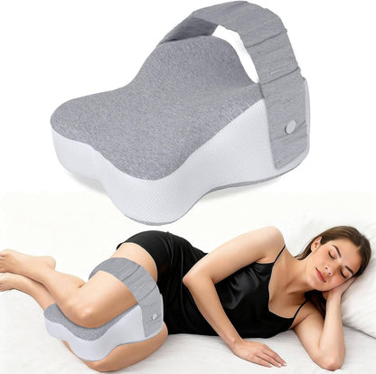 Ergonomic Leg Support Pillow with Customizable Comfort Strap