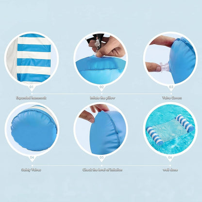 Versatile Water Loungers - 4 Pack with 4-in-1 Design