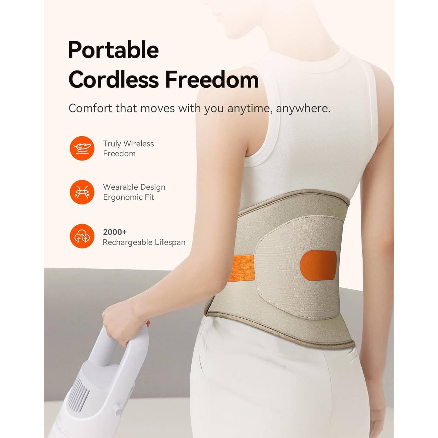 Cordless Comfort Wrap with Heat and Vibration Features