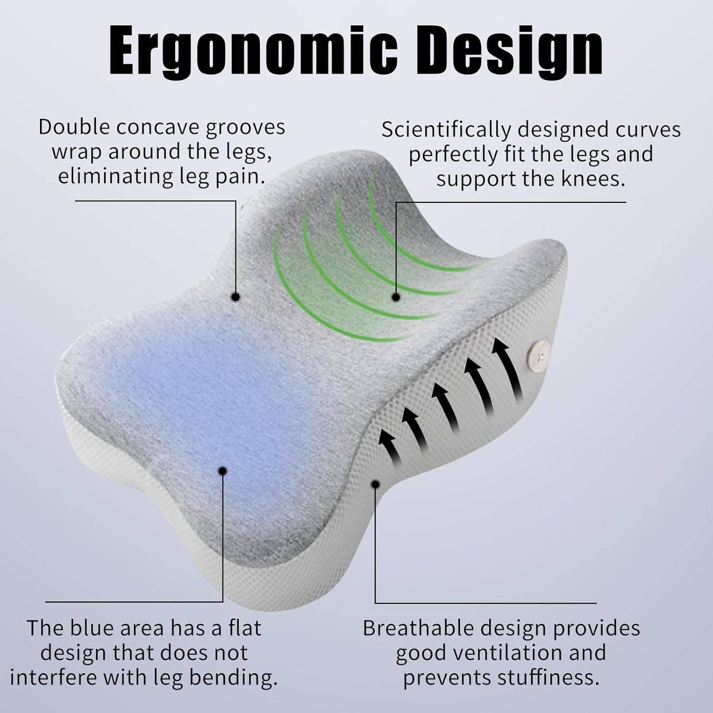Ergonomic Leg Support Pillow with Customizable Comfort Strap