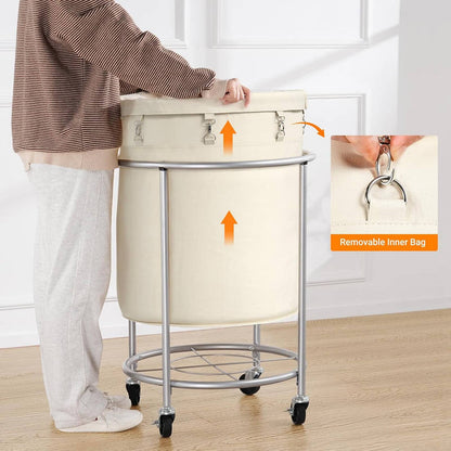 29 Gallon Rolling Laundry Cart with Detachable Bag and Wheels