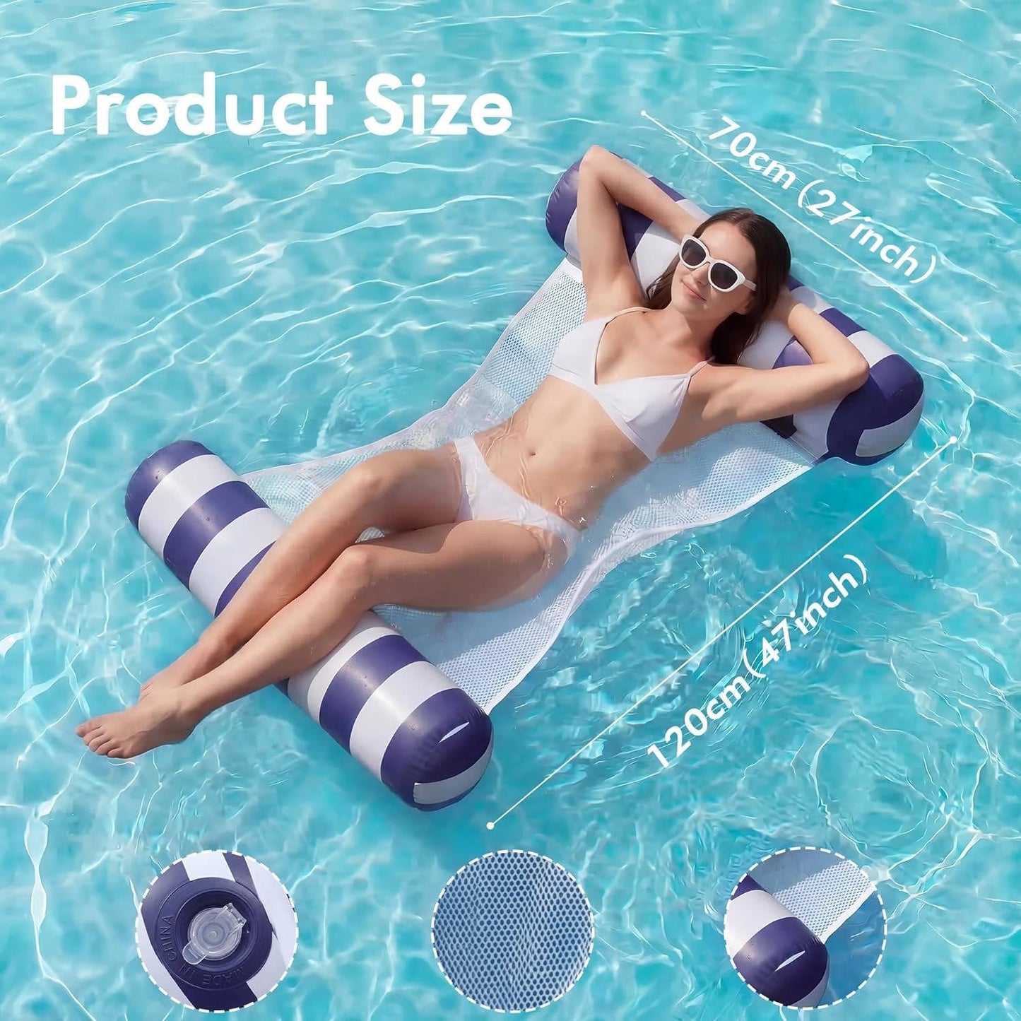 Versatile Water Loungers - 4 Pack with 4-in-1 Design