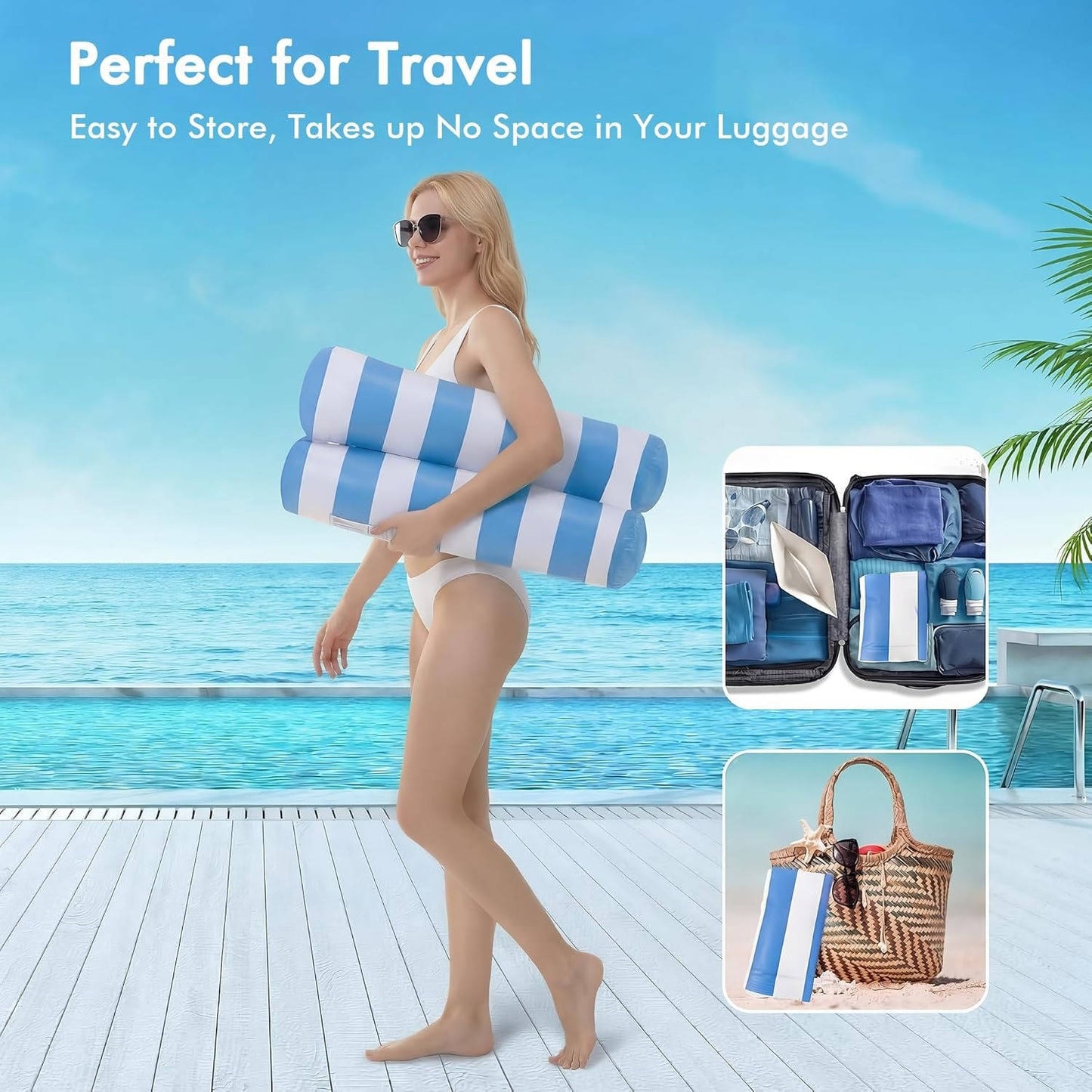 Versatile Water Loungers - 4 Pack with 4-in-1 Design
