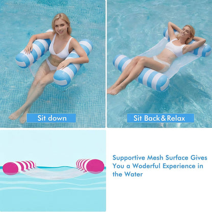 Versatile Water Loungers - 4 Pack with 4-in-1 Design