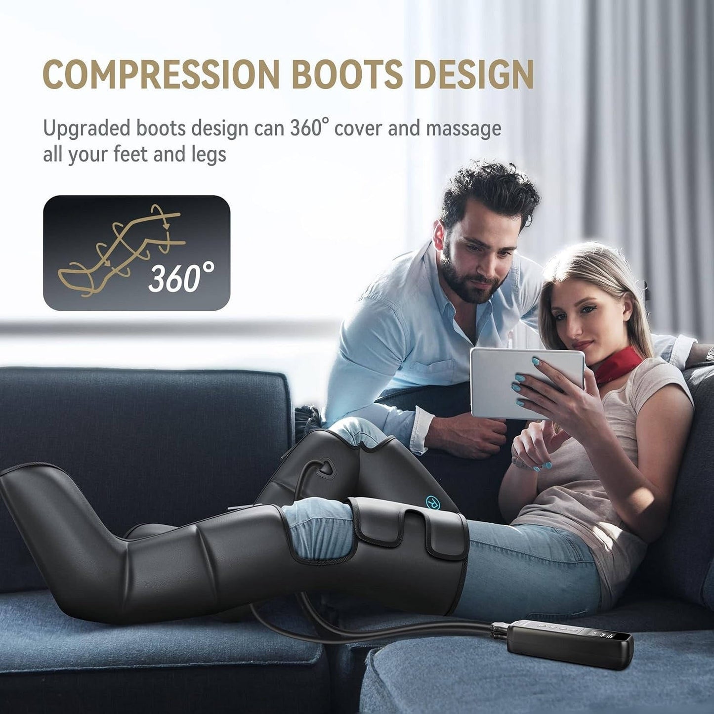 Revitalizing Leg Massage Boots with 8 Chamber Compression