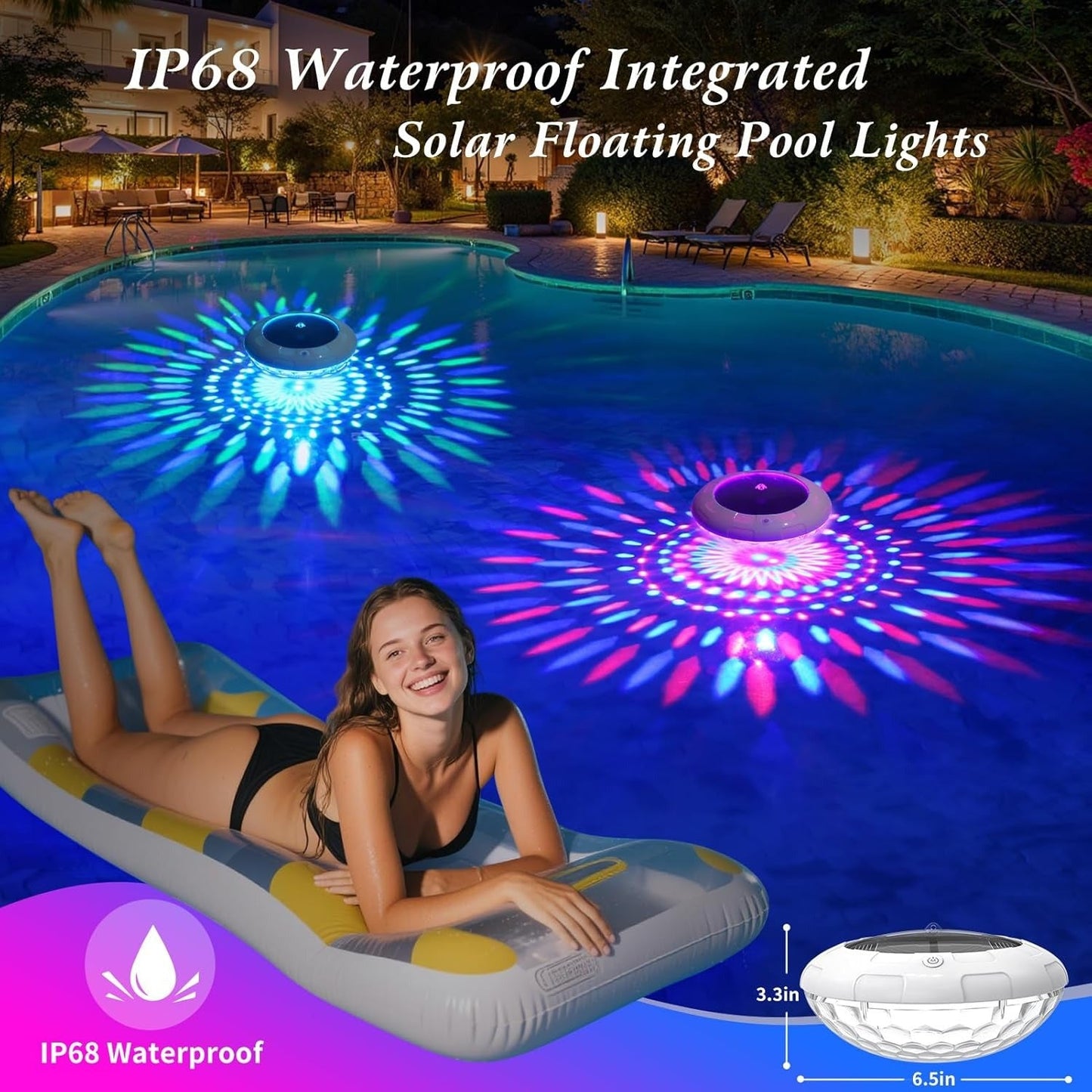 Color-Changing Solar Pool Lights with Remote Control