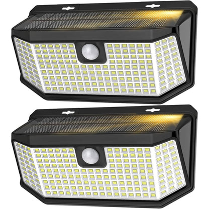 BrightGuard Solar Motion Lights - 182 LEDs for Outdoor Safety, 2-Pack