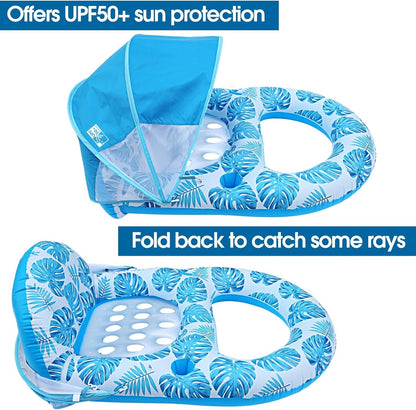 Oversized Comfort Float with Adjustable Shade and Drink Holders