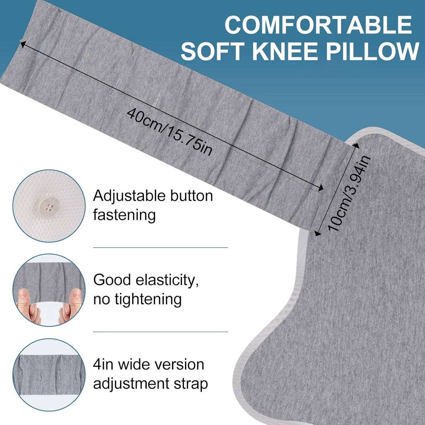 Ergonomic Leg Support Pillow with Customizable Comfort Strap