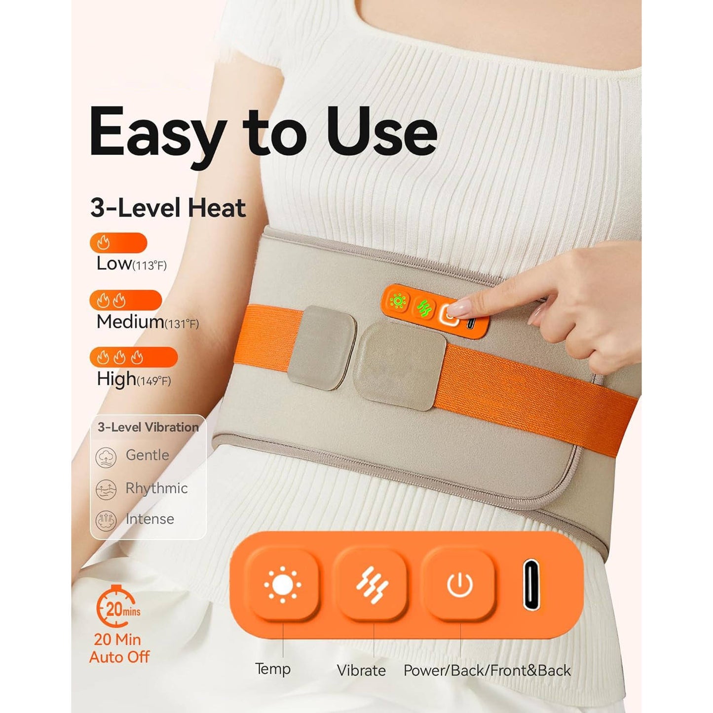Cordless Comfort Wrap with Heat and Vibration Features
