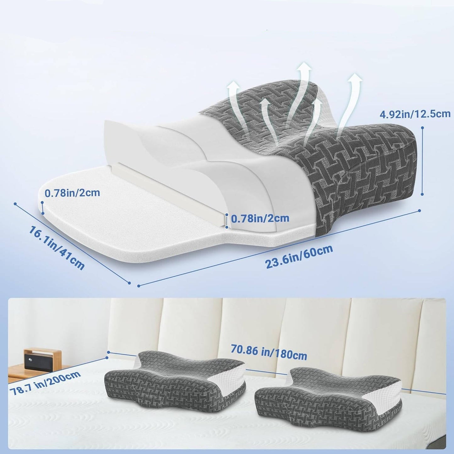Customizable Comfort Pillow for Side and Back Sleepers