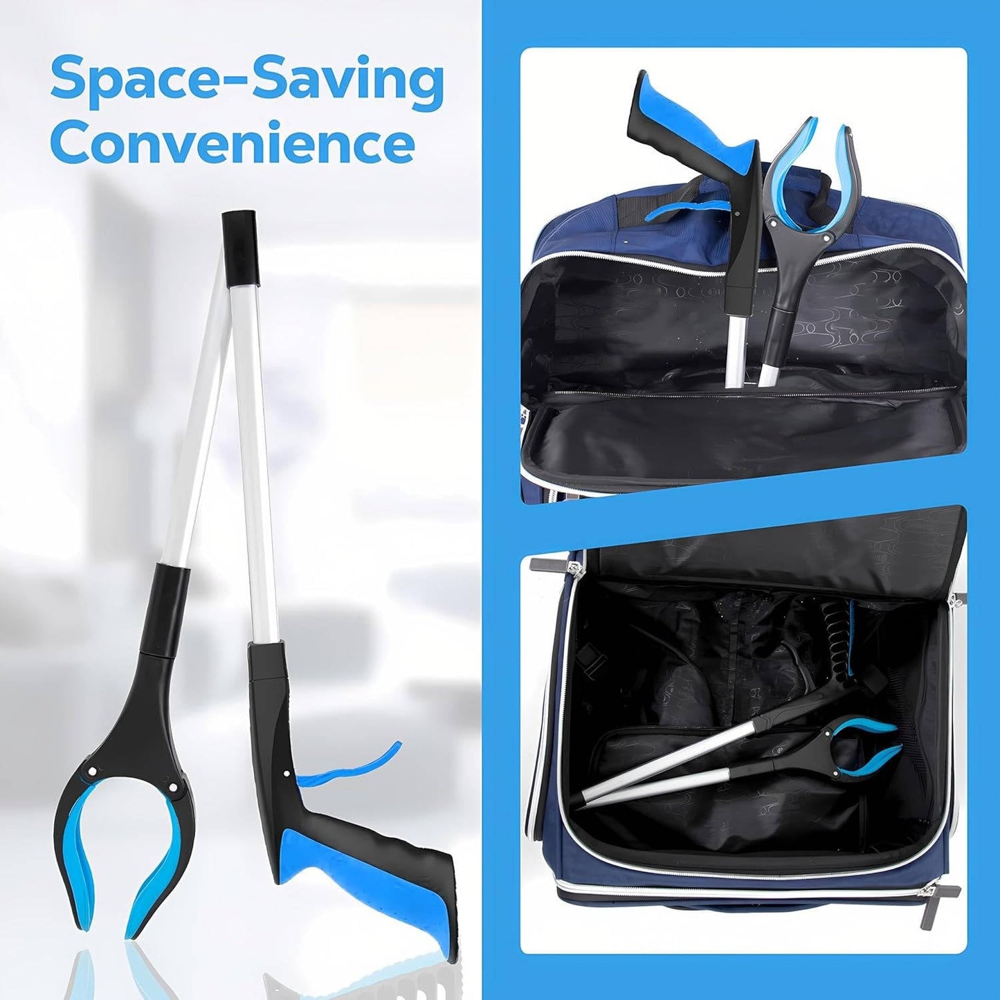 Extendable Grabbing Tool with Magnetic Tip and Compact Design