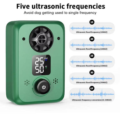 Rechargeable Ultrasonic Bark Management System with LED Display