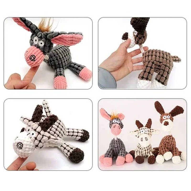 Interactive Plush Dog Toy with Tough Squeaker for Fun