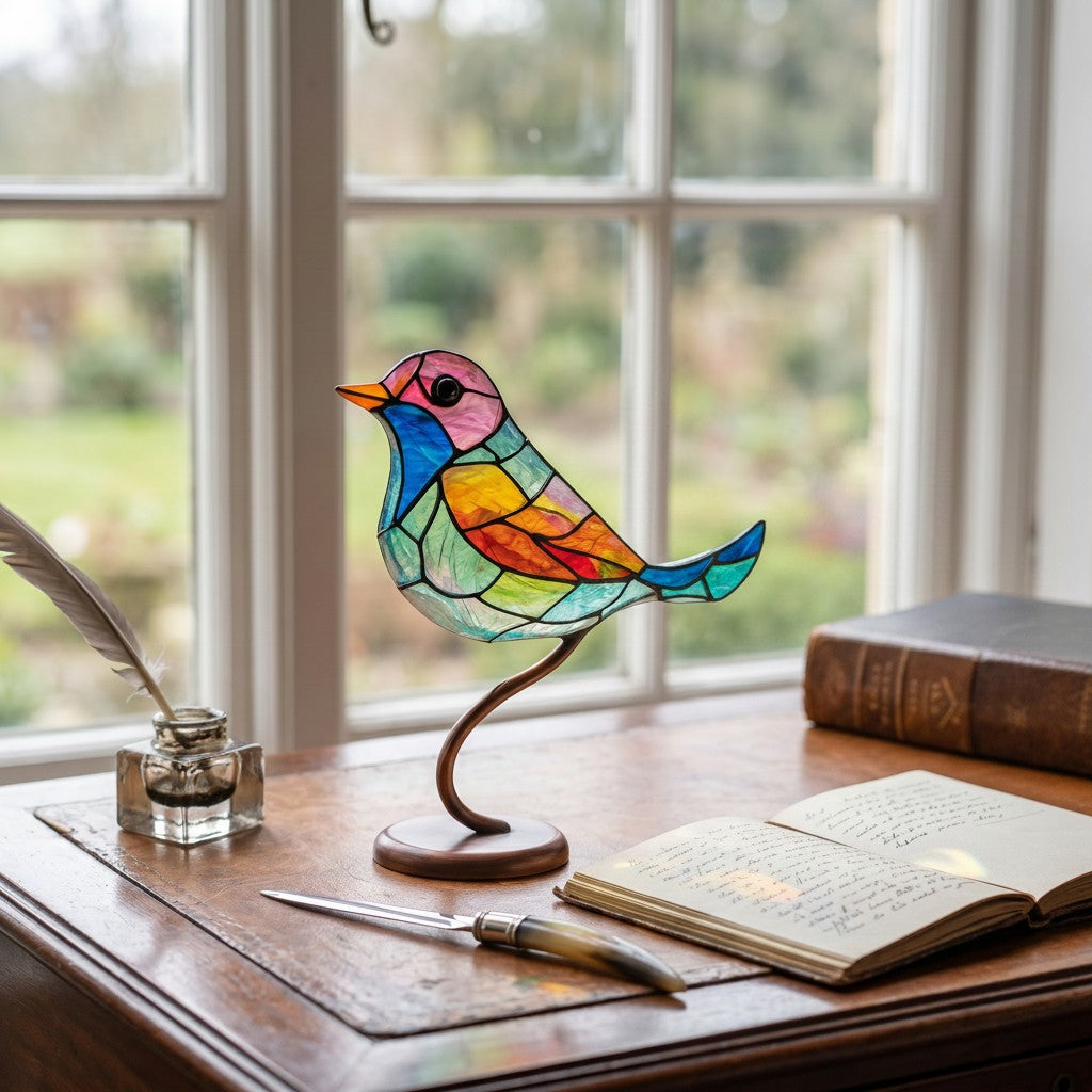 Vibrant Sunlight Reflecting Bird Window Decor with Suction Mount