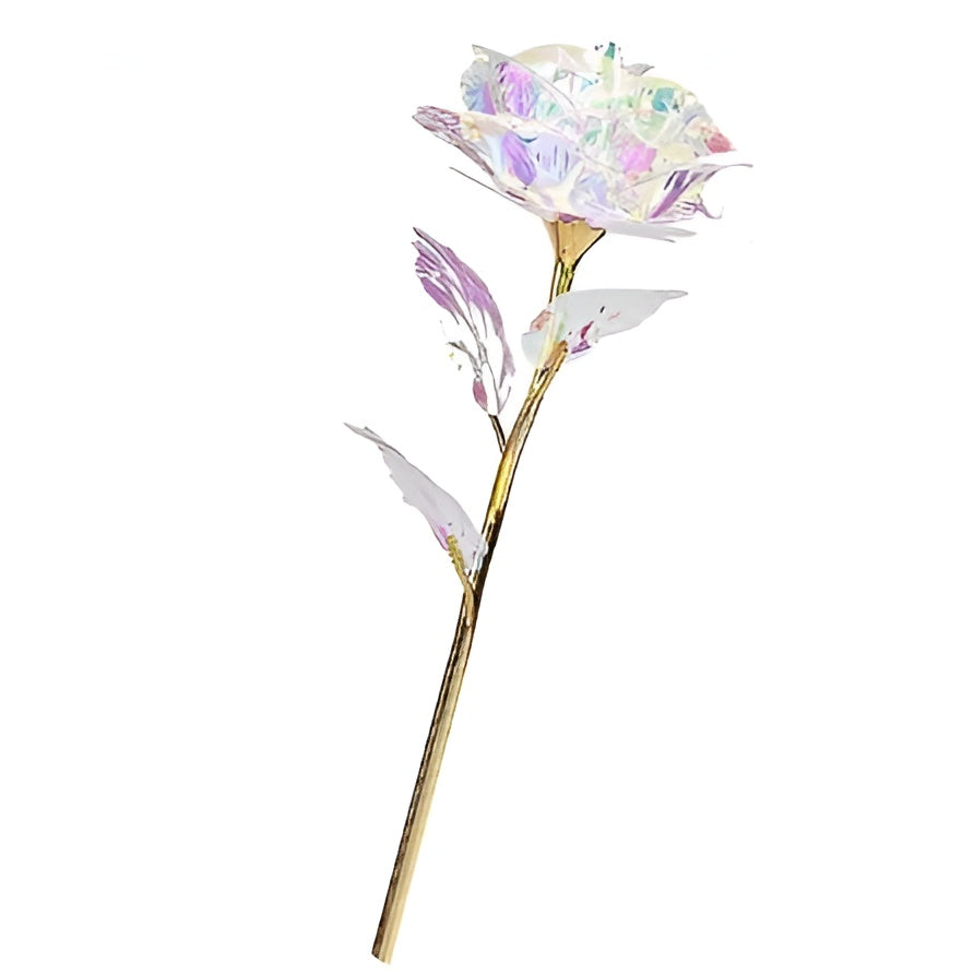 Eternal Bloom: Iridescent Rose with Handcrafted Petals