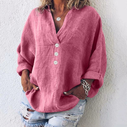 Effortless Elegance: Women's Airy Blouse with Convertible Sleeves