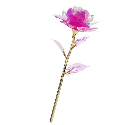 Eternal Bloom: Iridescent Rose with Handcrafted Petals