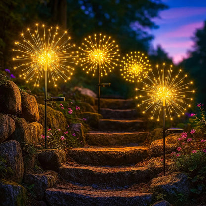 Solar-Powered Dazzle Lights with Adjustable Copper Wiring