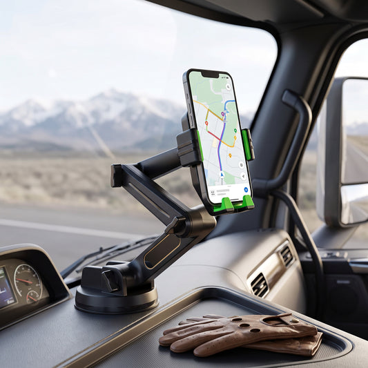 Versatile Phone Holder for Trucks with 360° Rotation and Long Reach