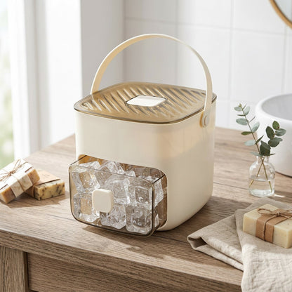 Effortless Ice Maker with Dual Trays and Secure Storage, 48 Cubes