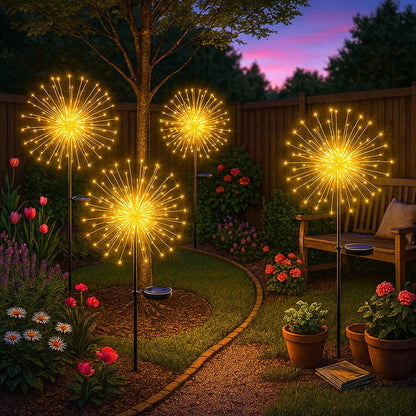 Solar-Powered Dazzle Lights with Adjustable Copper Wiring