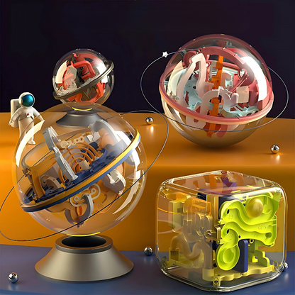 Challenging 3D Maze Sphere with Adjustable Difficulty Levels