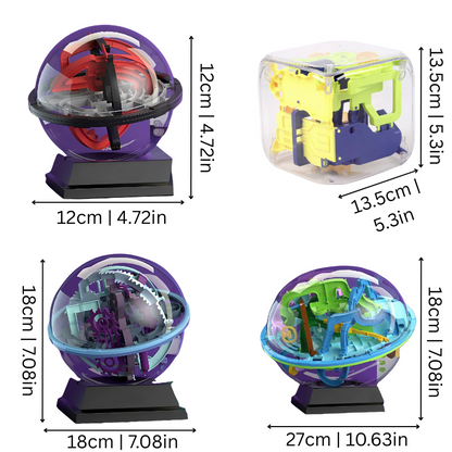 Challenging 3D Maze Sphere with Adjustable Difficulty Levels