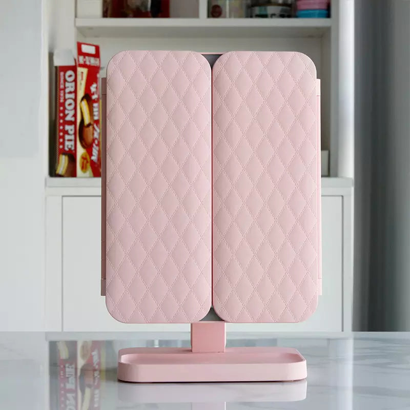 Tri-Fold LED Vanity Mirror with Adjustable Magnification