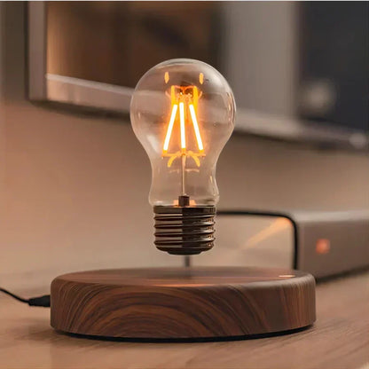 Magnetic Floating Light with Custom Color Settings and Wood Base
