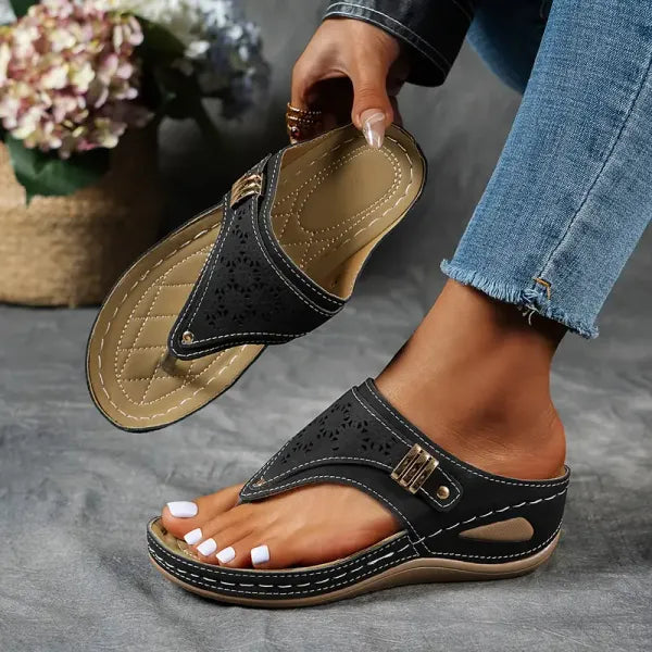 Elevate Your Style with Adjustable Ankle Strap Wedge Sandals