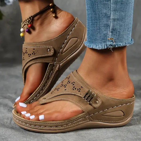 Elevate Your Style with Adjustable Ankle Strap Wedge Sandals