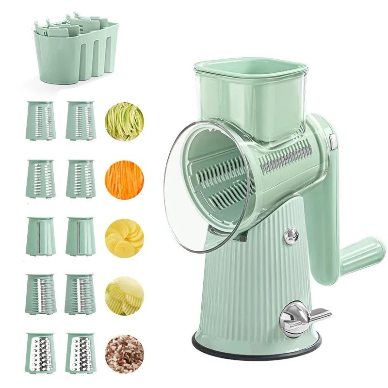Effortless Vegetable Grater with Safety Handle and Compact Design