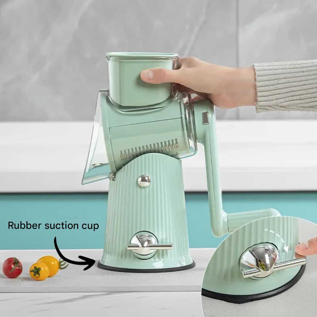 Effortless Vegetable Grater with Safety Handle and Compact Design
