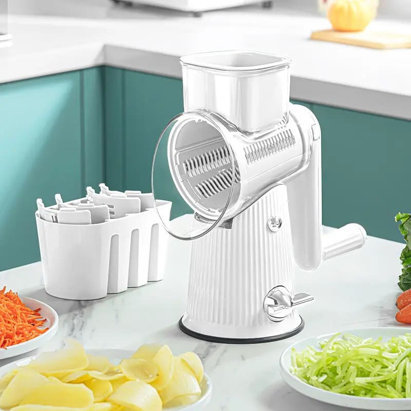 Effortless Vegetable Grater with Safety Handle and Compact Design