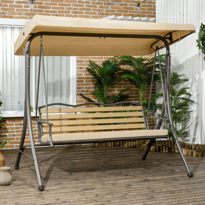 Comfortable Outdoor Swing for Three with Adjustable Canopy