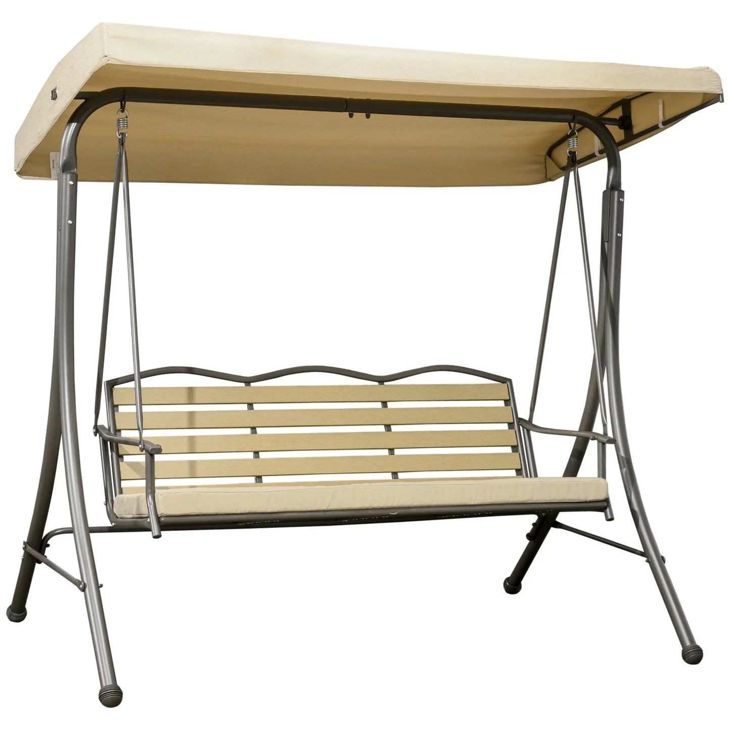 Comfortable Outdoor Swing for Three with Adjustable Canopy