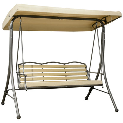 Comfortable Outdoor Swing for Three with Adjustable Canopy