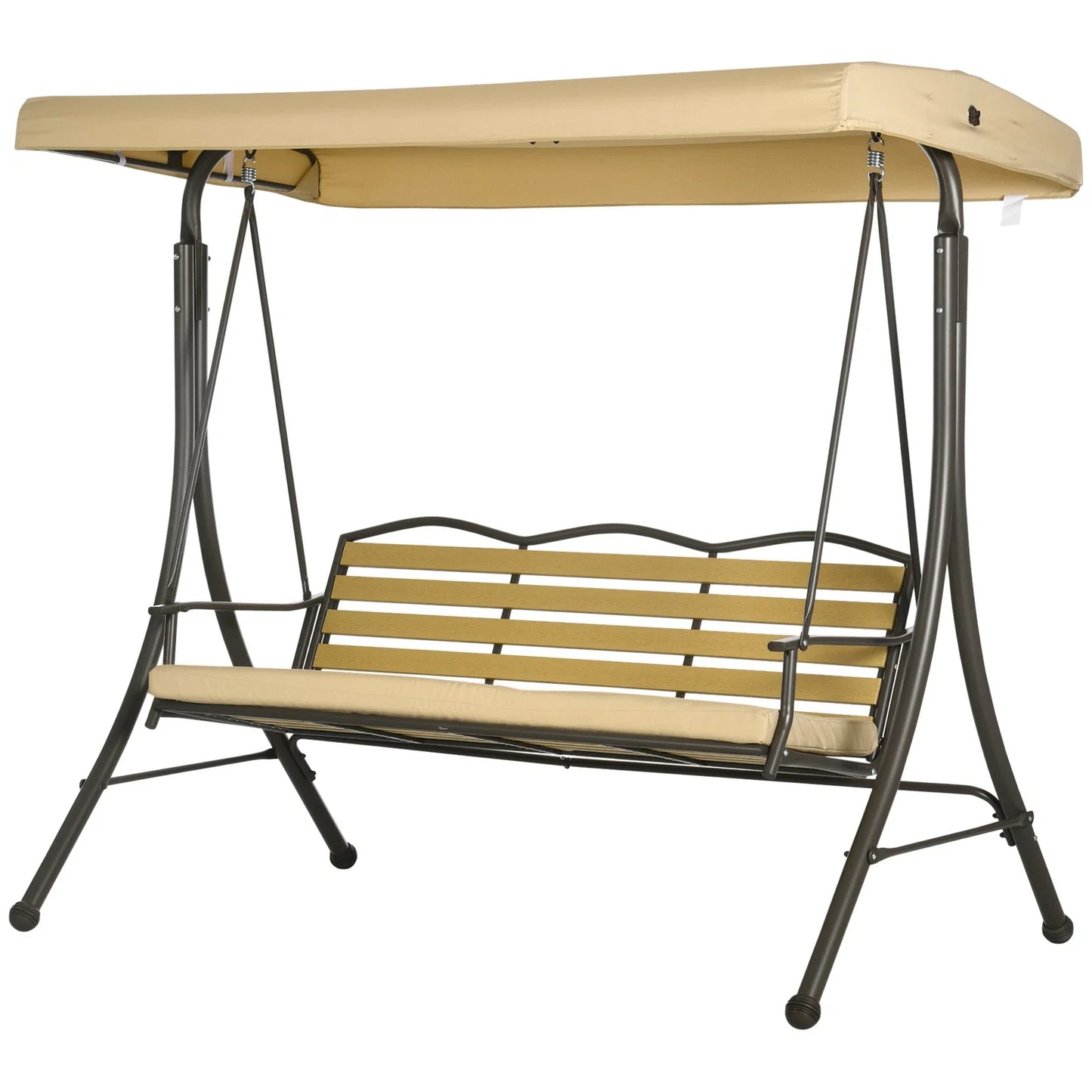 Comfortable Outdoor Swing for Three with Adjustable Canopy