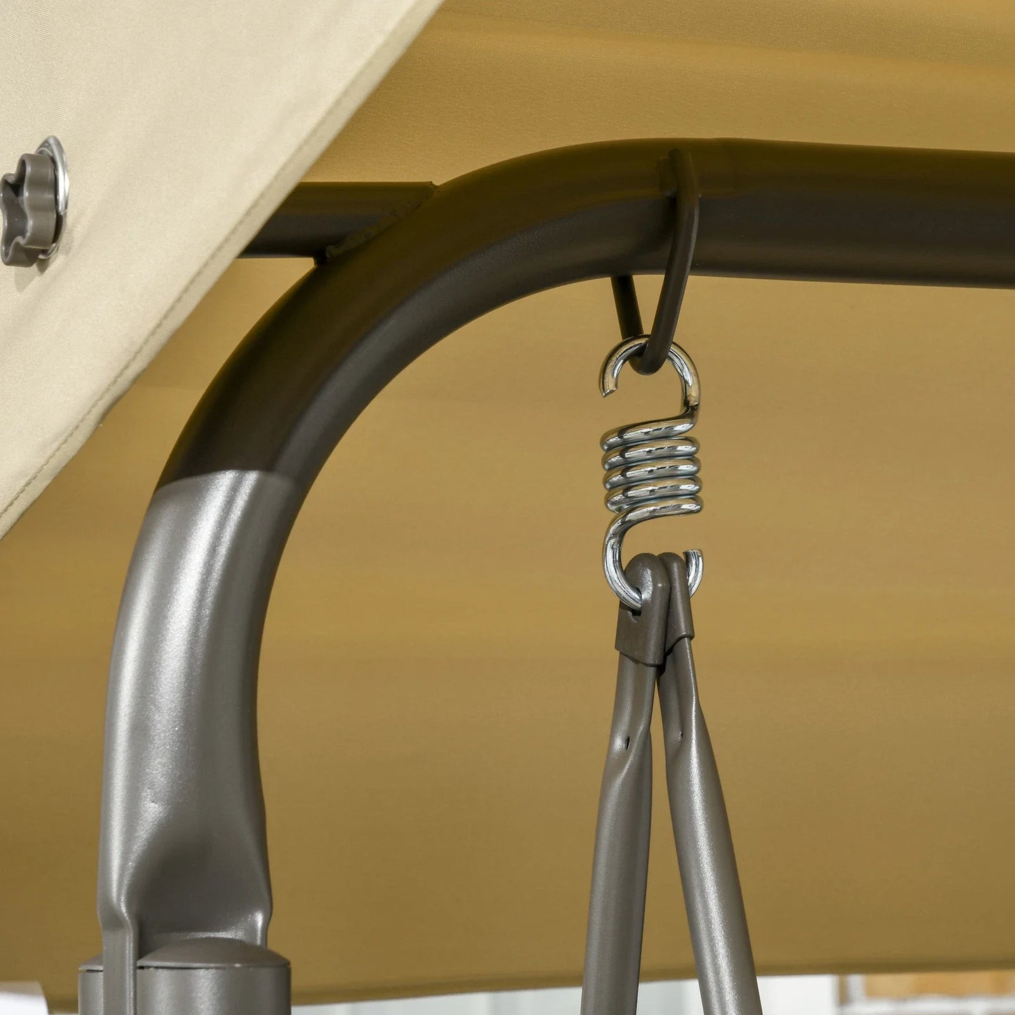 Comfortable Outdoor Swing for Three with Adjustable Canopy