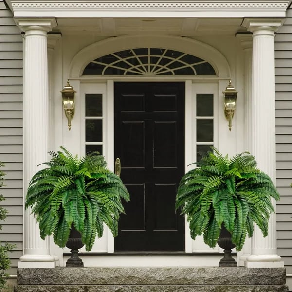 Lifelike Fern Collection with Weather-Resistant Design, 18 Pieces